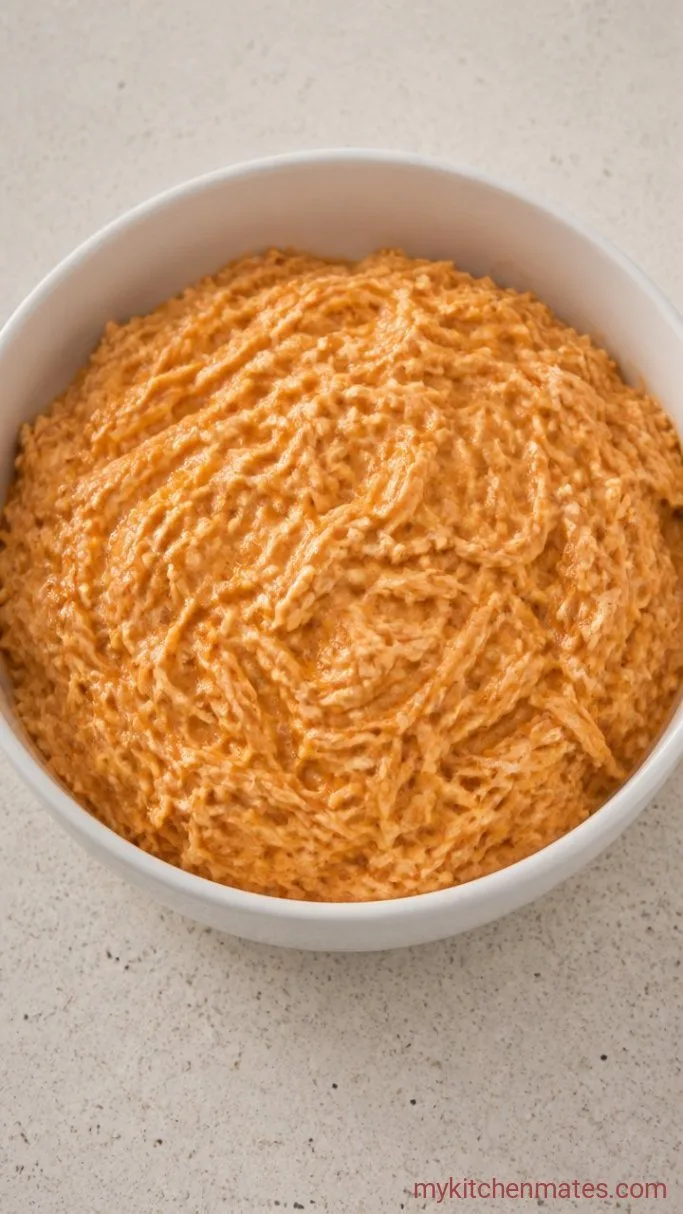 Crispy Buffalo Chicken Nachos (Sheet Pan Recipe) Step 1: Mix the Buffalo Chicken