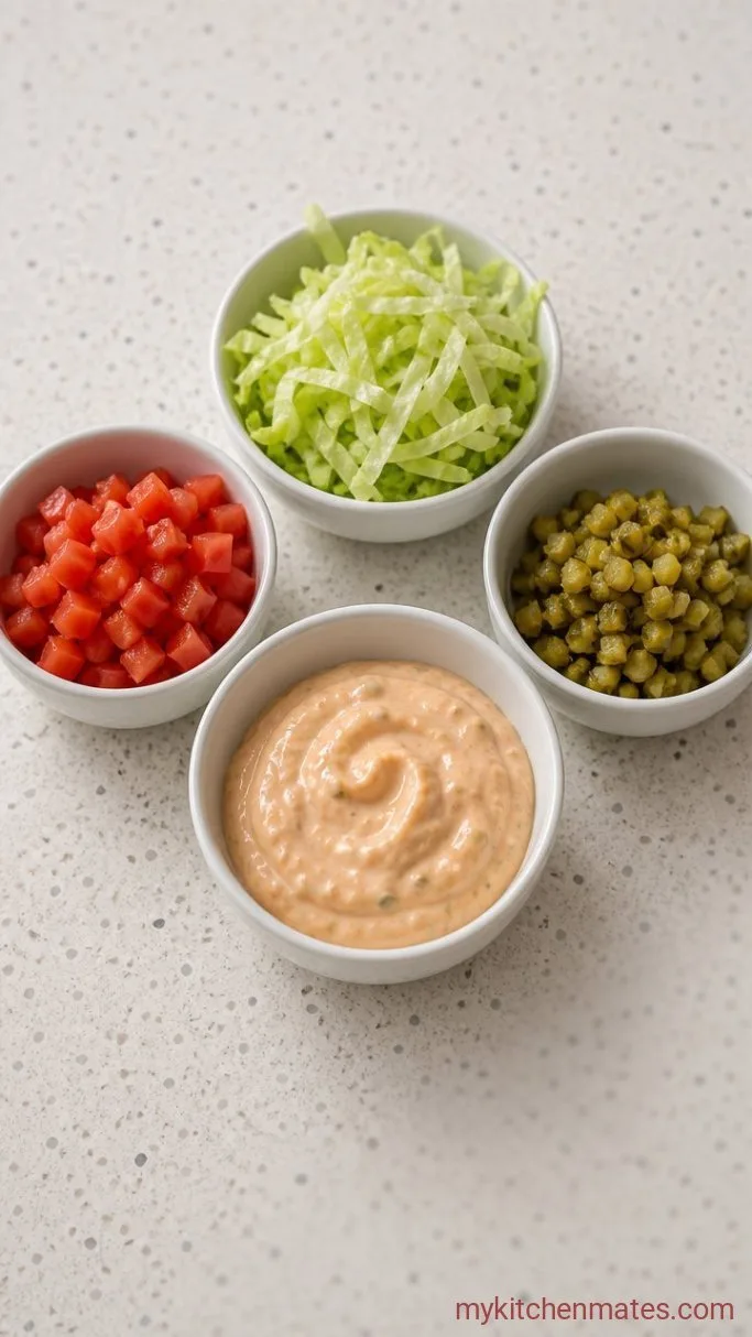 Step 1: Mix the Burger Sauce and Prep the Toppings