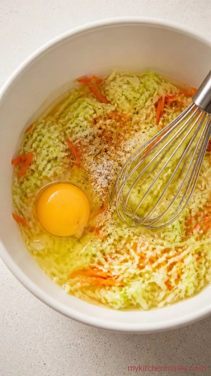 Step 1: Mix the Cabbage and Egg