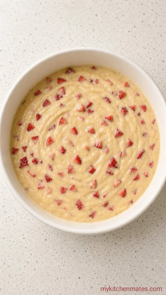 One-Bowl Strawberry Crumble Cake Step 1: Mix the Cake Batter