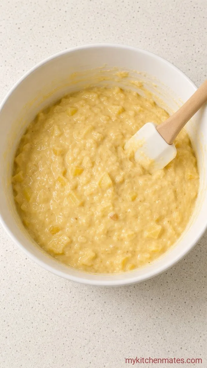 Simple Pineapple Heaven Cake with Creamy Topping Step 1: Mix the Cake Batter