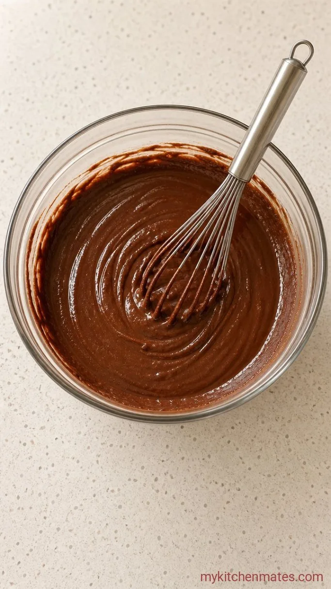 Rich, Moist Chocolate Groom's Cake Step 1: Mix the Cake Batter