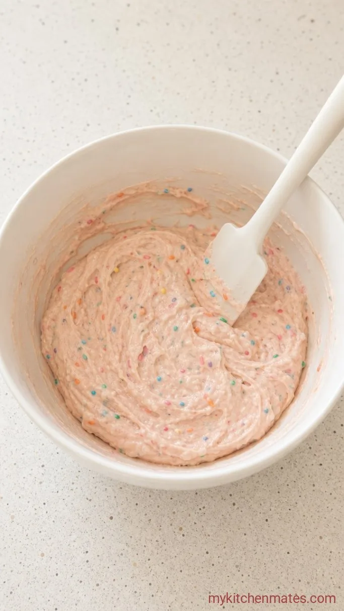 3-Ingredient Funfetti Dip (Ready in 5 Minutes) Step 1: Mix the Cake Mix and Yogurt