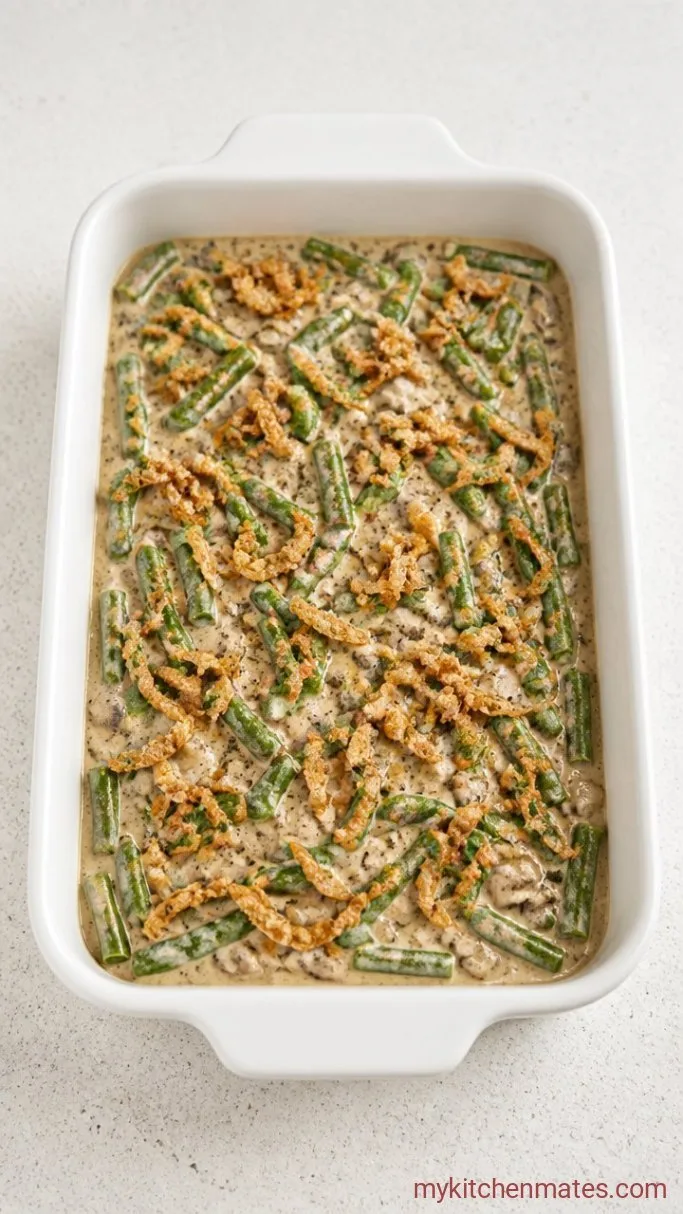 Classic 4-Ingredient Green Bean Casserole (Campbell’s Style) Step 1: Mix the Casserole Filling