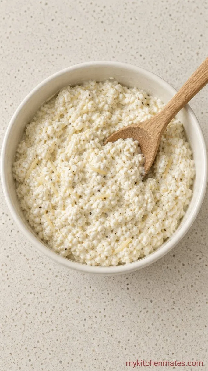 2-Ingredient Crispy Cottage Cheese Chips Step 1: Mix the Cheese Base