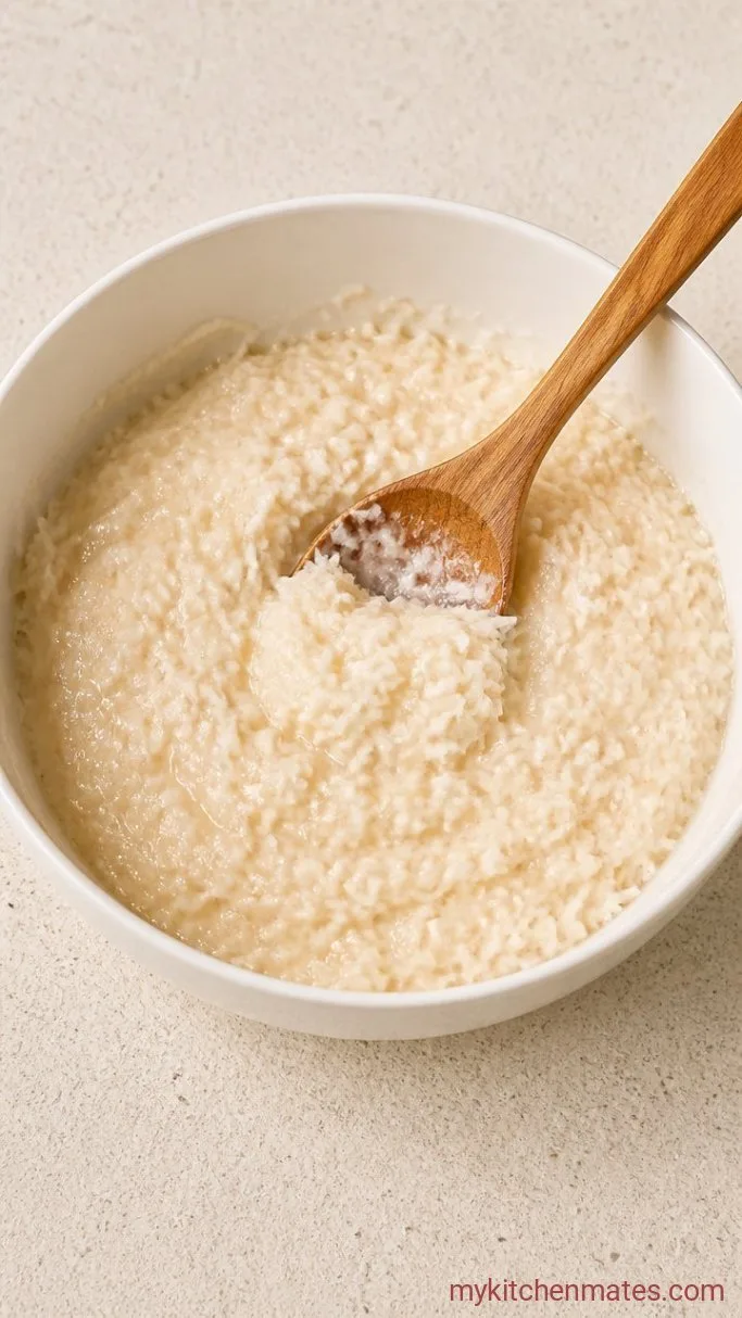 3-Ingredient No-Bake Chocolate Coconut Balls Step 1: Mix the Coconut Filling