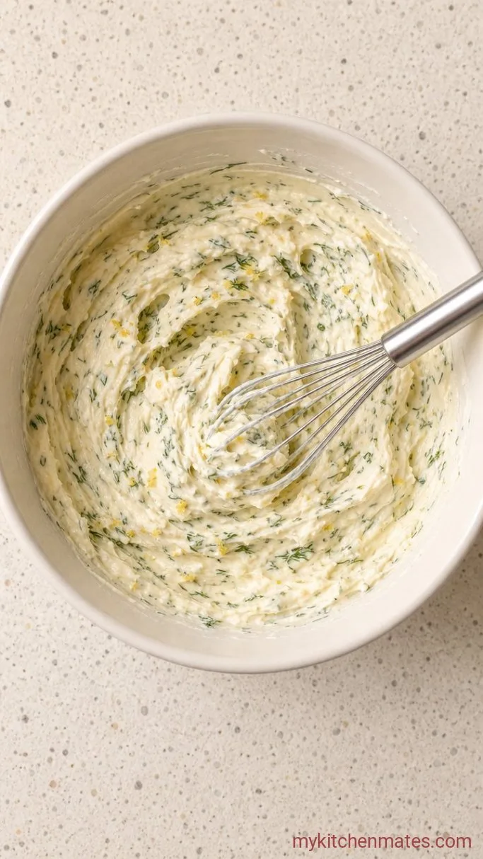 Quick Smoked Salmon Tea Sandwiches Step 1: Mix the Cream Cheese Spread