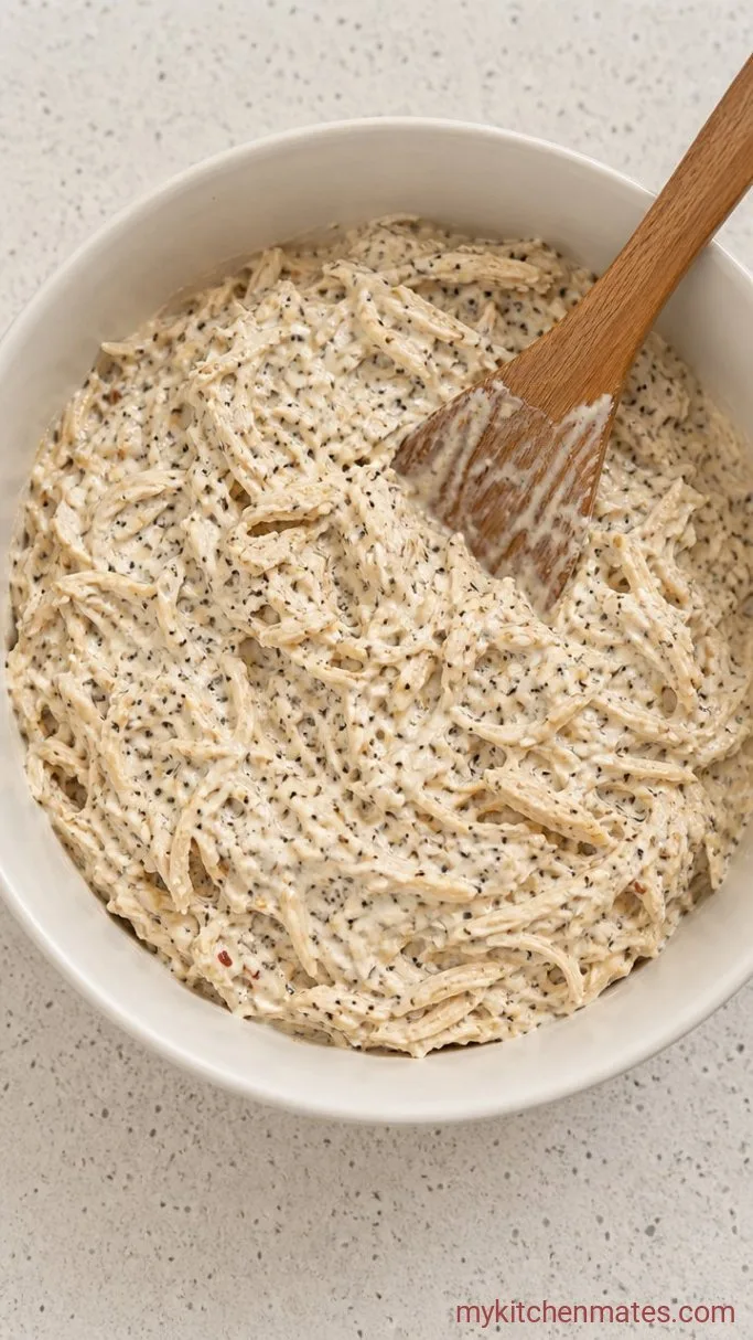 Easy Creamy Poppy Seed Chicken Casserole with Ritz Topping Step 1: Mix the Creamy Chicken Filling