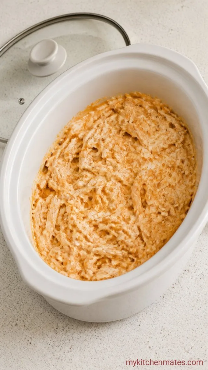 Creamy Slow Cooker Buffalo Chicken Dip Step 1: Mix the Dip Base