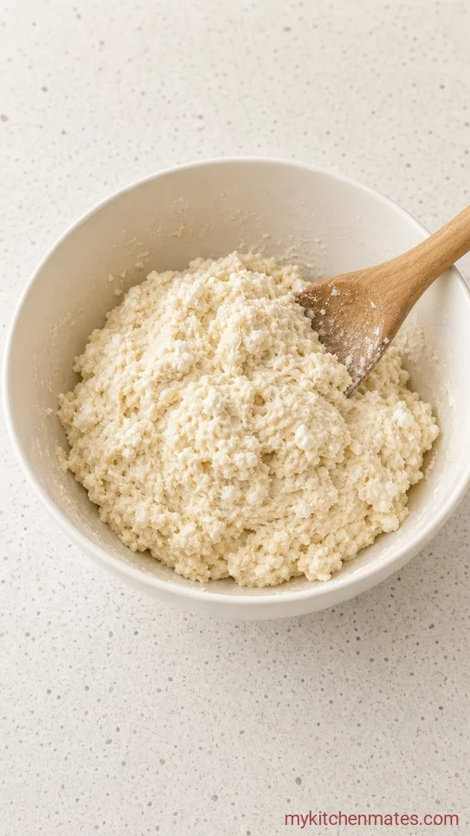 2-Ingredient Air Fryer Cottage Cheese Bagels Step 1: Mix the Dough