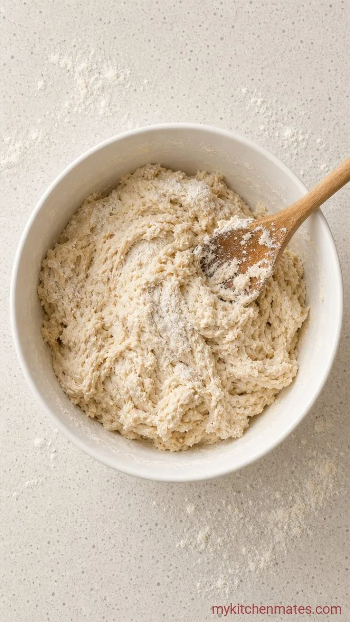 4-Ingredient Air Fryer Bread Step 1: Mix the Dough