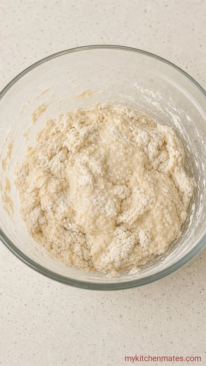 Overnight Cranberry Walnut Sourdough Bread Step 1: Mix the Dough