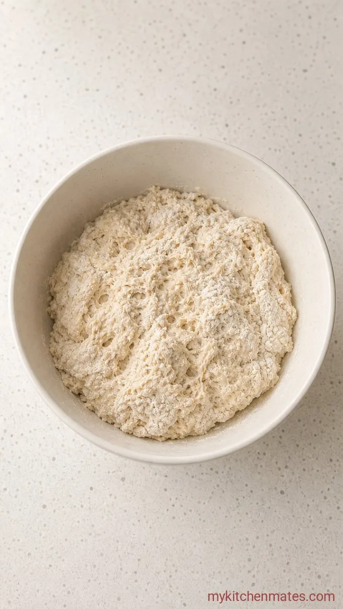 Simple No-Knead Farmhouse On Boone Sourdough Bread Step 1: Mix the Dough