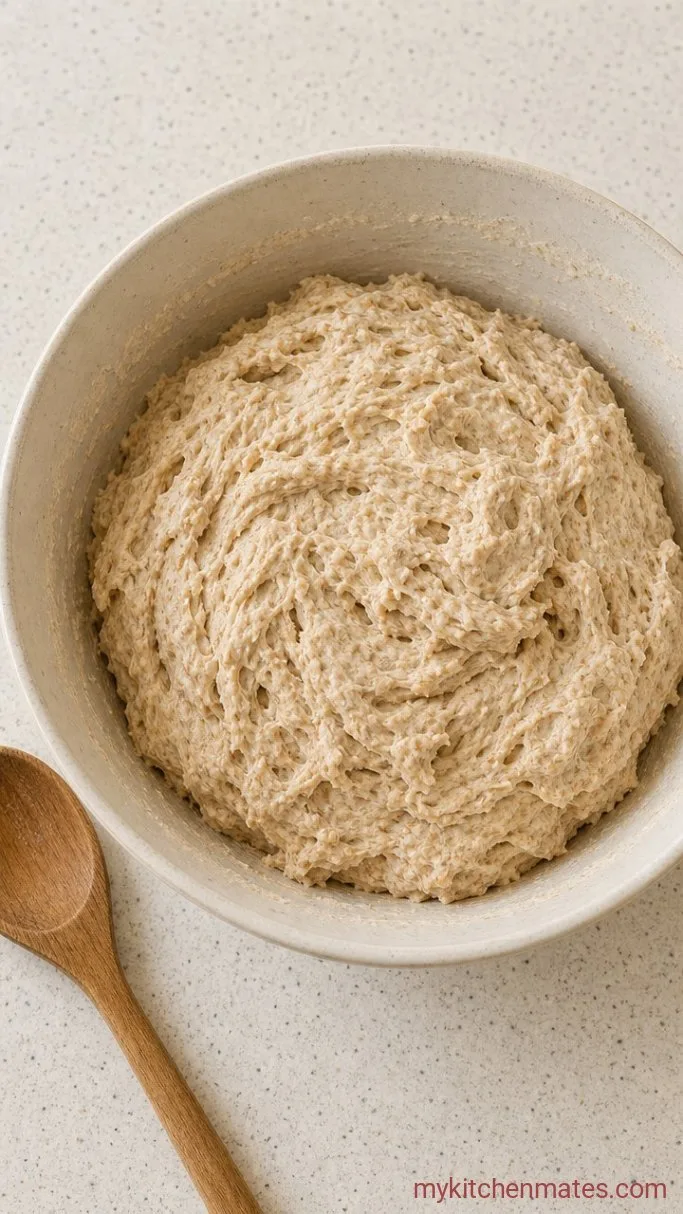 Soft and Slightly Sweet Honey Wheat Sourdough Bread Step 1: Mix the Dough
