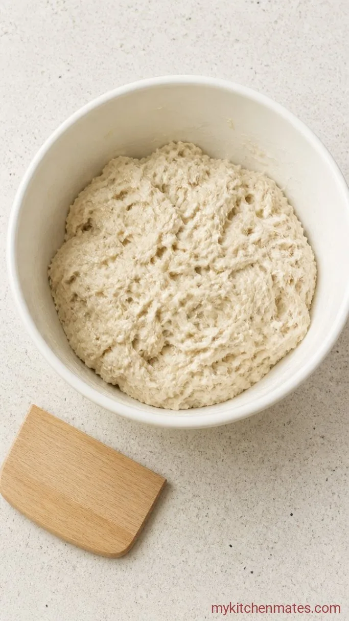 Extra-Sharp Sourdough Cheese Bread Step 1: Mix the Dough