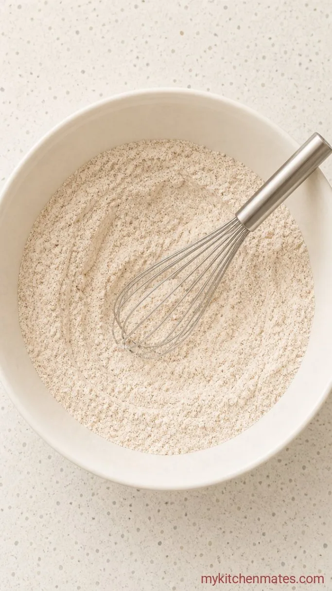 Moist Banana Bread Cake with Cinnamon Swirl Step 1: Mix the Dry Ingredients