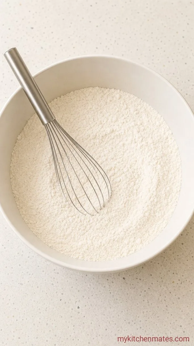 Moist and Fluffy Vegan Coffee Cake with Cinnamon Streusel Step 1: Mix the Dry Ingredients