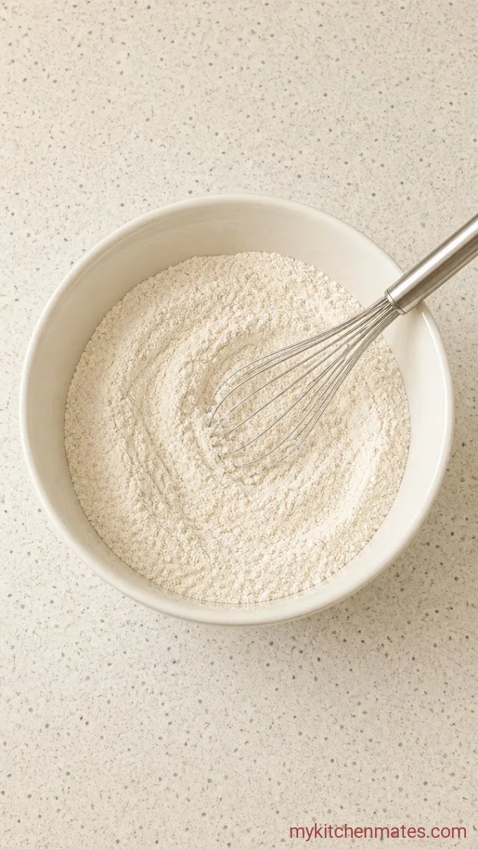 Raspberry Coconut Cake Step 1: Mix the Dry Ingredients
