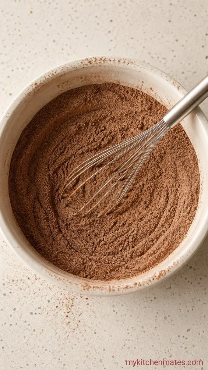Moist Chocolate Sour Cream Pound Cake Step 1: Mix the Dry Ingredients