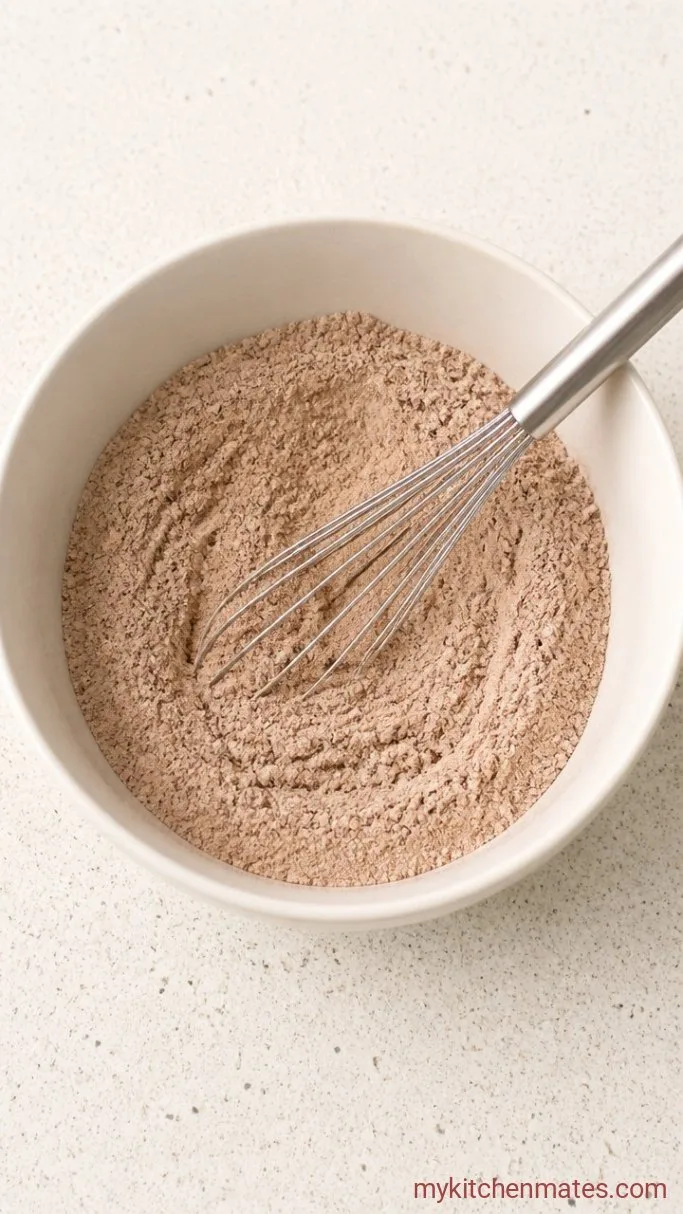 Rich Red Velvet Chocolate Cake Step 1: Mix the Dry Ingredients