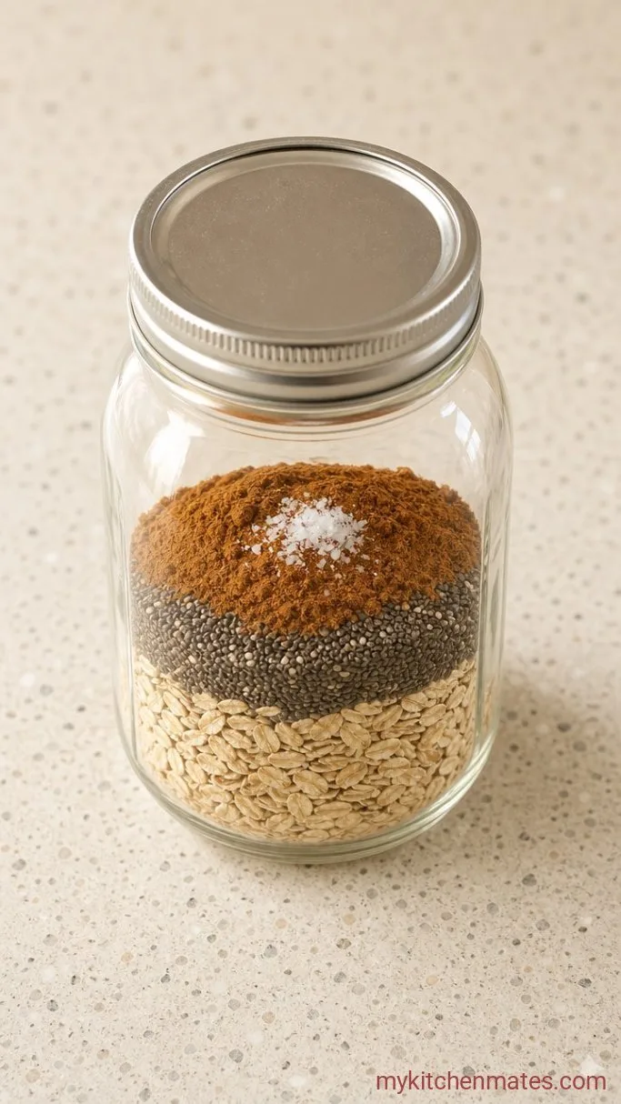 Apple Cinnamon Overnight Oats (Creamy, Make-Ahead, No-Cook) Step 1: Mix the Dry Ingredients