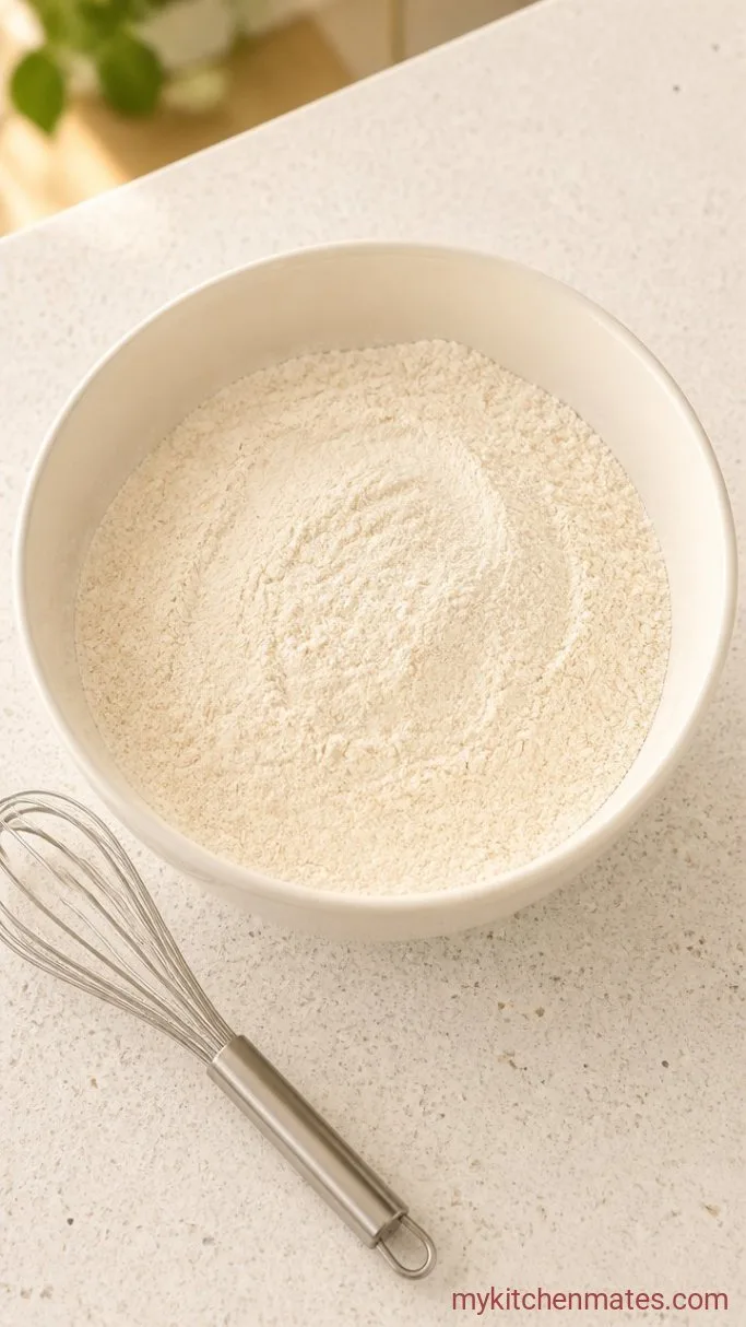 15-Minute Peanut Butter Pancakes Step 1: Mix the Dry Ingredients
