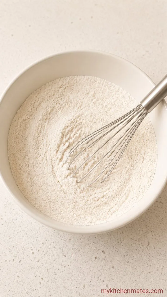 Bakery-Style Strawberry Muffins Step 1: Mix the Dry Ingredients
