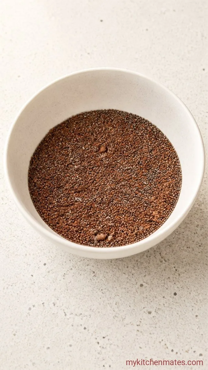 Creamy Overnight Chocolate Chia Pudding Step 1: Mix the Dry Ingredients