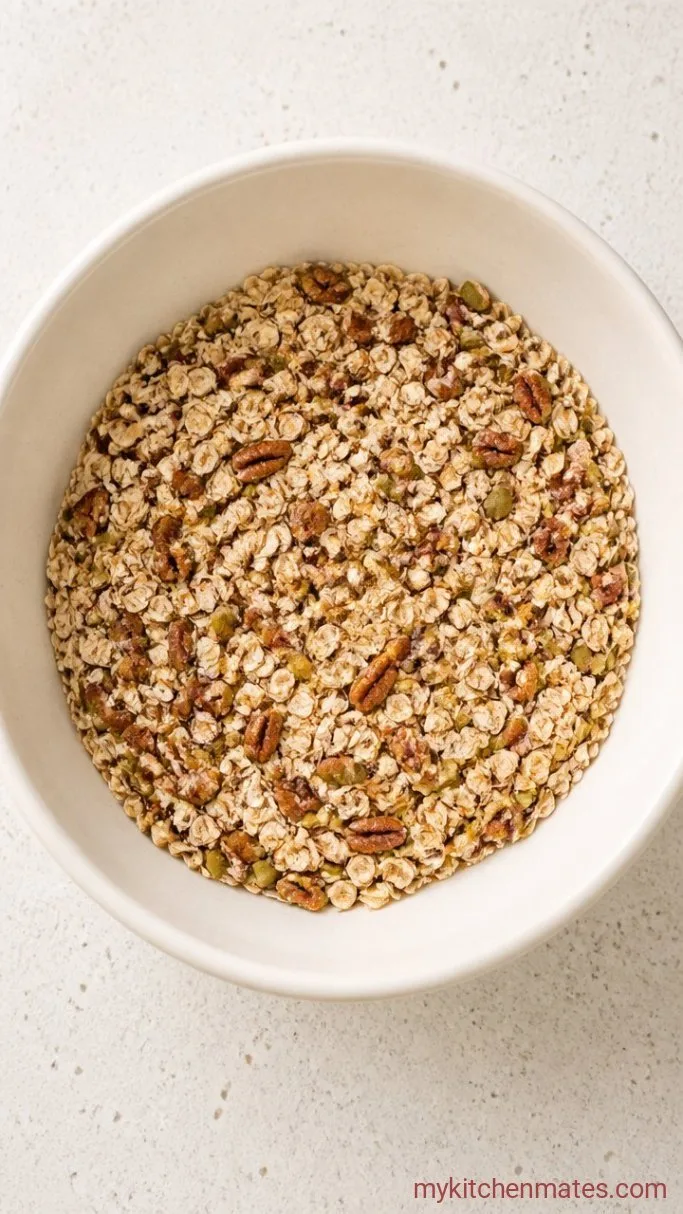 Crispy Apple Cinnamon Granola Recipe Step 1: Mix the Dry Ingredients