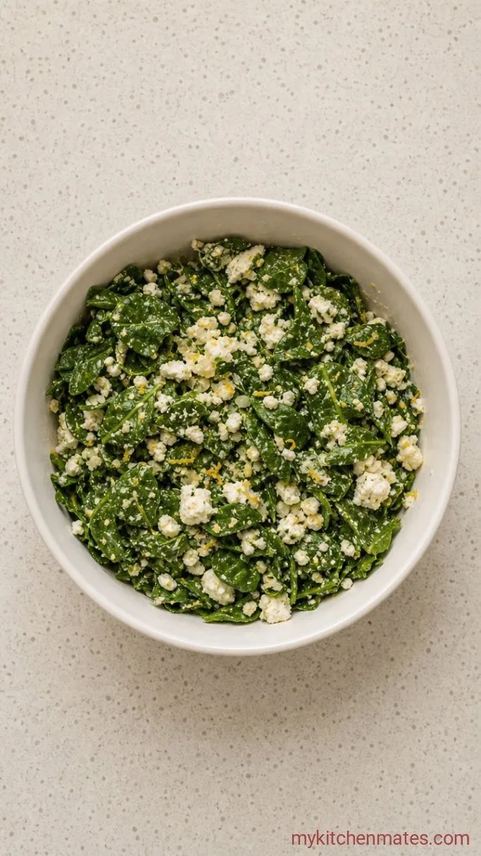 Juicy Spinach and Feta Stuffed Chicken Step 1: Mix the Filling