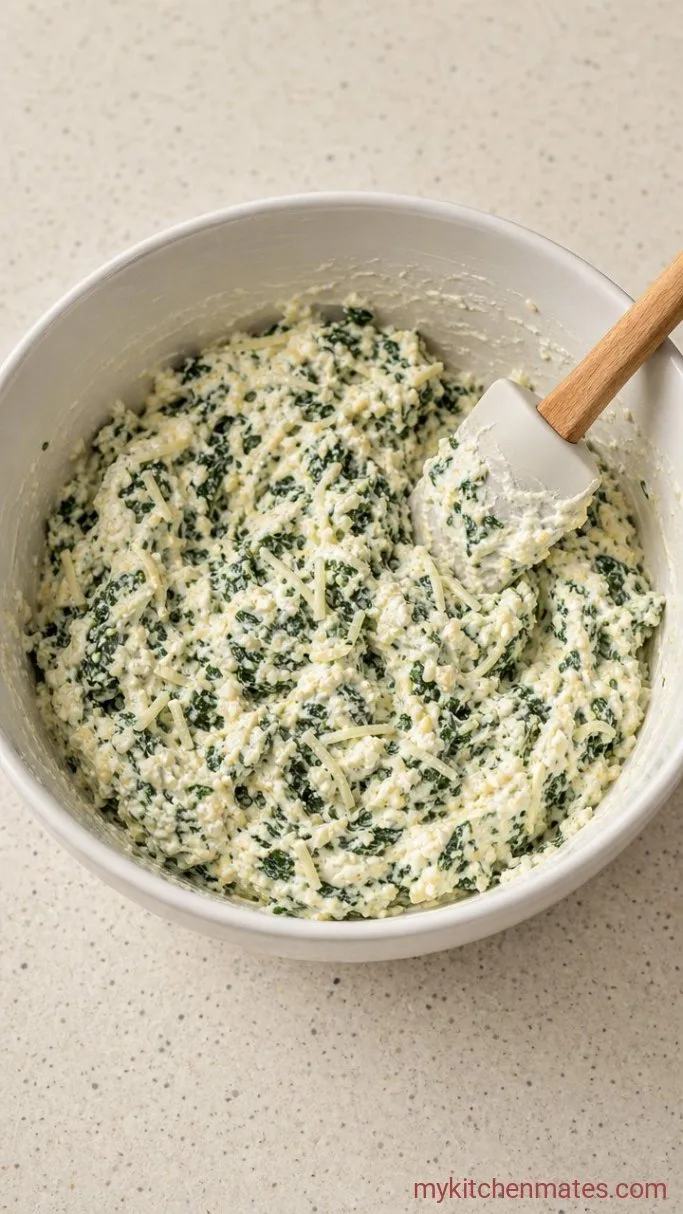 Creamy Air Fryer Stuffed Chicken Breast with Spinach & Cheese Step 1: Mix the Filling