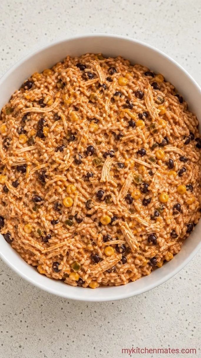 One-Dish Chicken Enchilada Rice Casserole Step 1: Mix the Filling