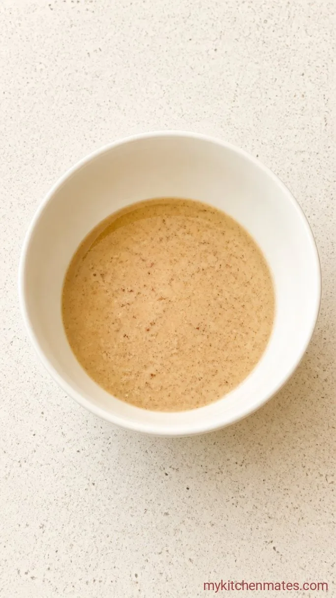 7-Ingredient Vegan Baked Oatmeal Step 1: Mix the Flax Egg and Wet Ingredients