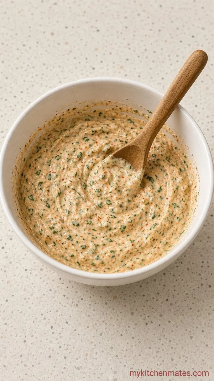 Garlicky Lemon Herb Chicken Kabob Marinade Step 1: Mix the Marinade