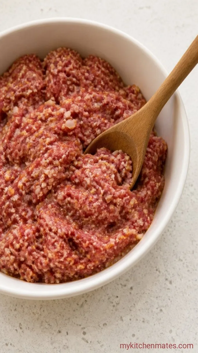 One-Pan Mac and Cheese Meatloaf Casserole Step 1: Mix the Meatloaf