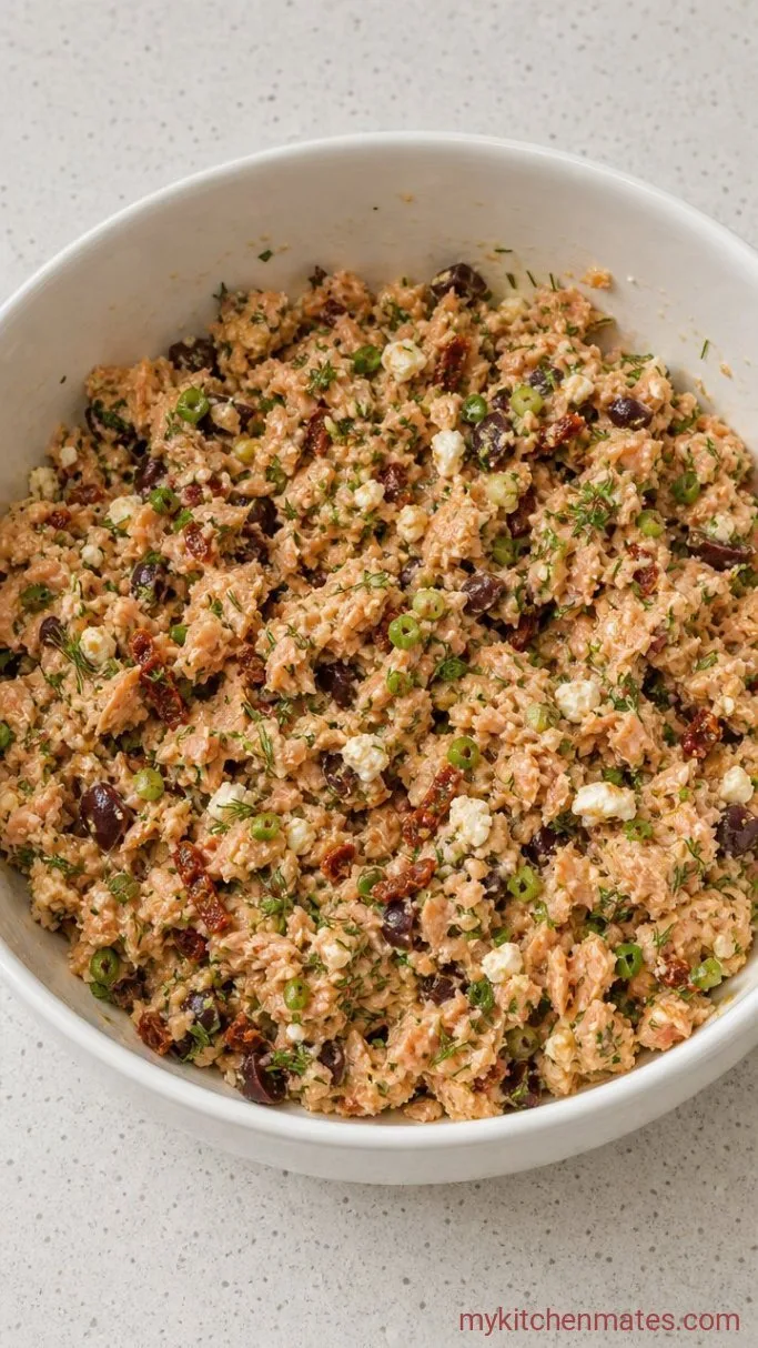 Crispy Mediterranean Salmon Patties Step 1: Mix the Patty Mixture