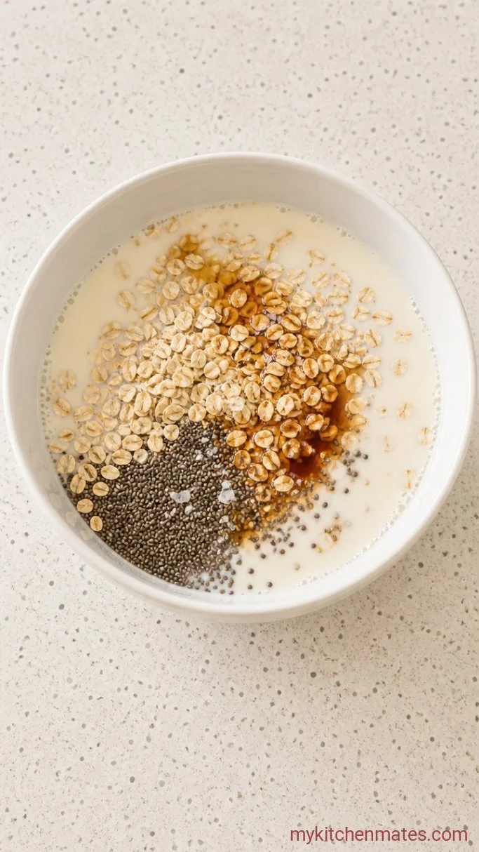 Creamy Overnight Chia Oatmeal Pudding Step 1: Mix the Pudding Base