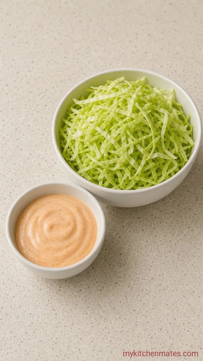 Step 1: Mix the Sauce and Slaw