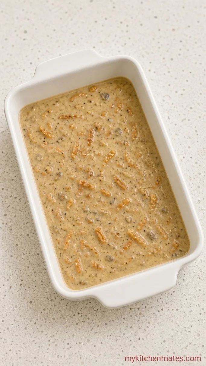 Creamy Green Bean Casserole with Crispy Onions Step 1: Mix the Sauce