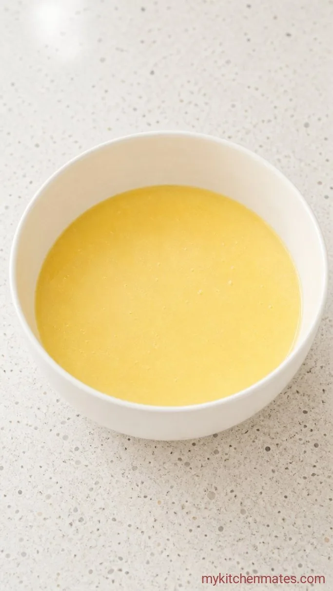 Moist One-Bowl Vanilla Loaf Cake Step 1: Mix the Wet Ingredients