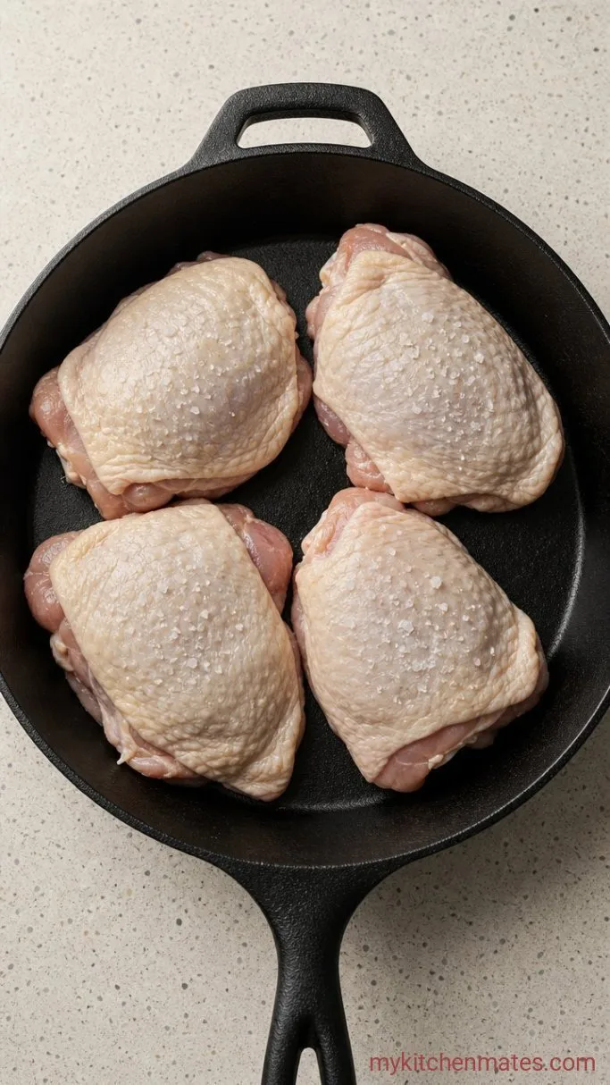 Pan-Seared Carnivore Chicken Thighs (Crispy & Juicy) Step 1: Pat and Salt the Thighs