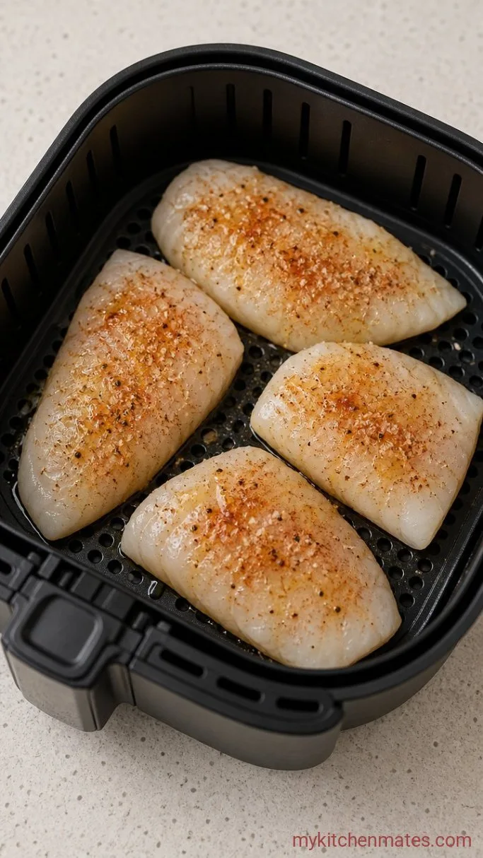 15-Minute Air Fryer Cod Step 1: Pat Dry and Season the Cod