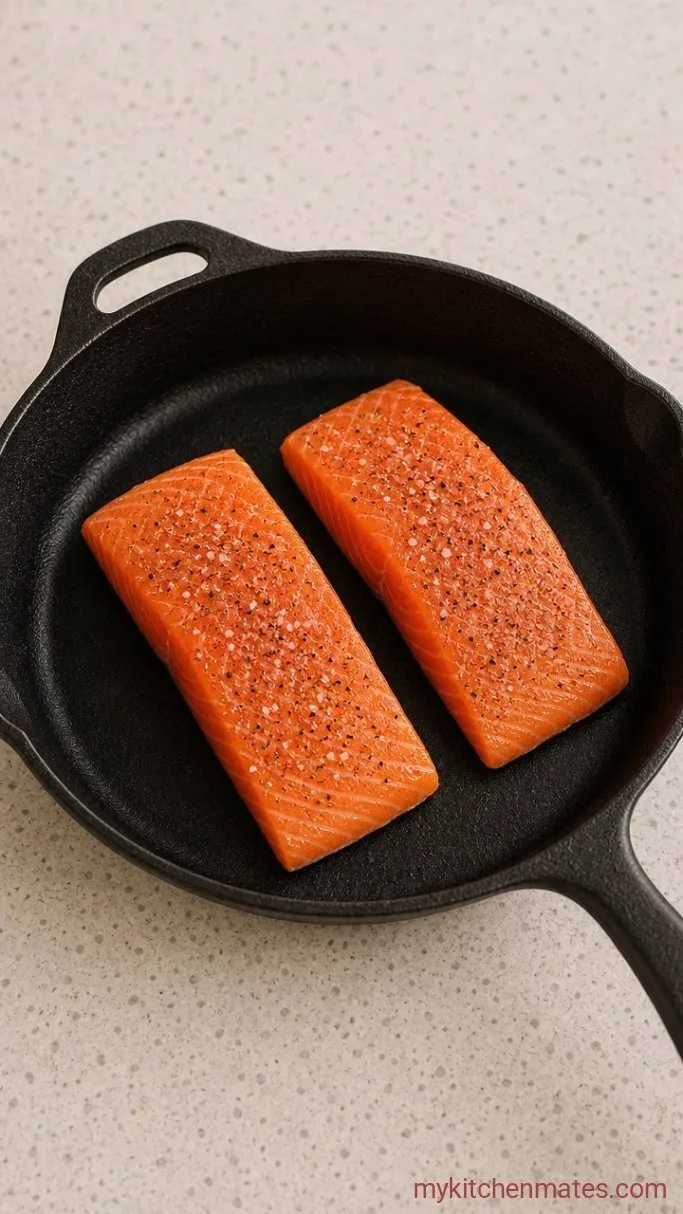 Step 1: Pat the Salmon Dry and Season