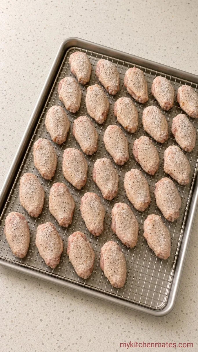 Crispy Oven Baked Chicken Wings Step 1: Pat the Wings Dry and Season