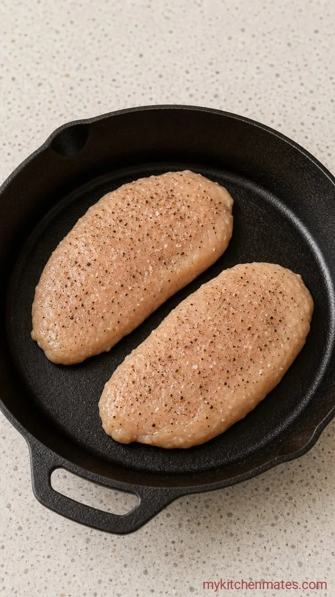 Juicy Sautéed Chicken Breast Step 1: Pound and Season the Chicken
