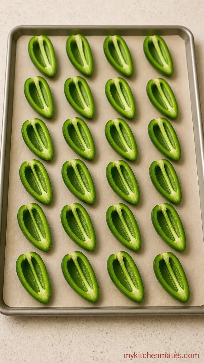 Baked Stuffed Hot Peppers with Bacon and Cream Cheese Step 1: Prep the Peppers