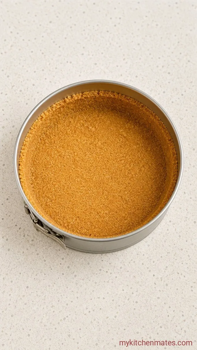 Salted Caramel Cheesecake That Stays Creamy for Days Step 1: Press and Bake the Crust