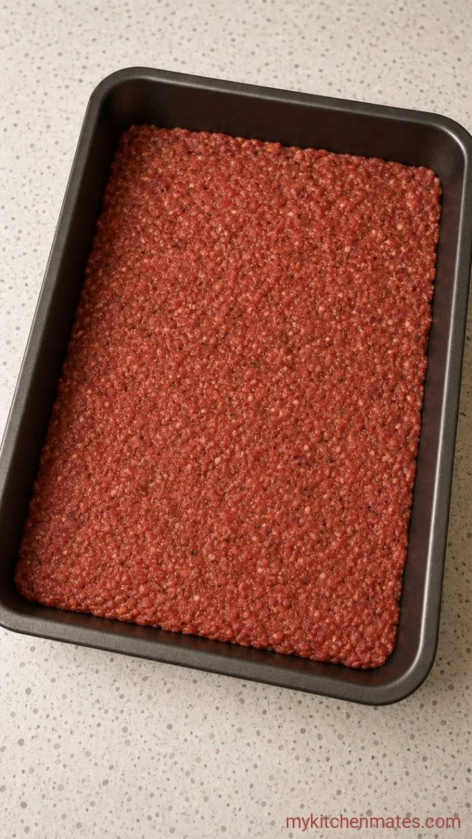 Step 1: Press the Beef Mixture
