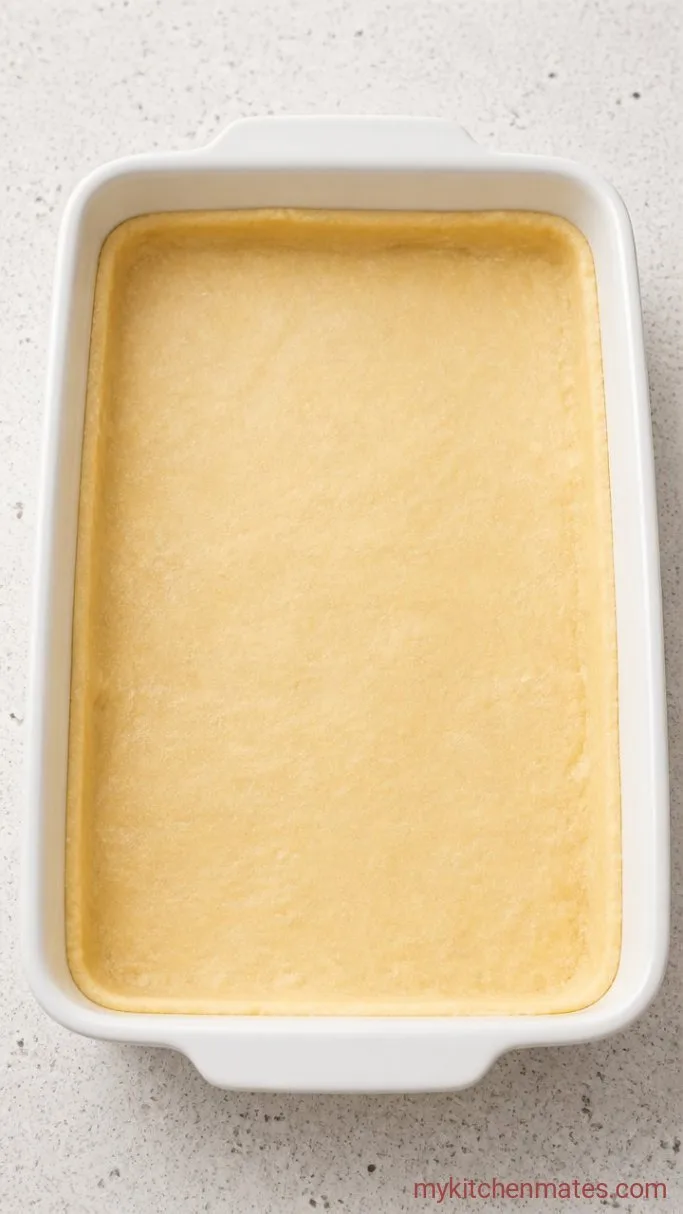 30-Minute Chili Dog Casserole Step 1: Press the Crescent Crust into the Dish