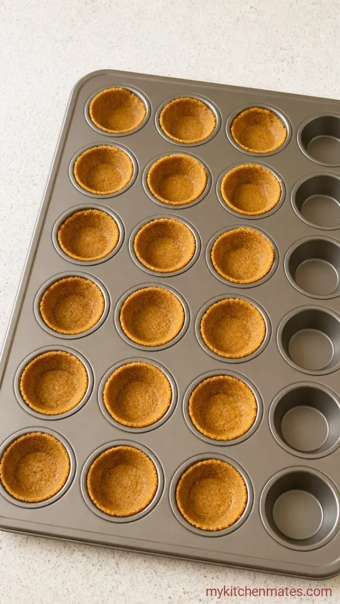 No Corn Syrup Pecan Pie Bites Step 1: Press the Crust Into the Pan